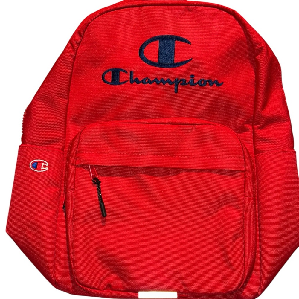 Champion Red Kids Backpack with Navy Logo - Picture 1 of 3